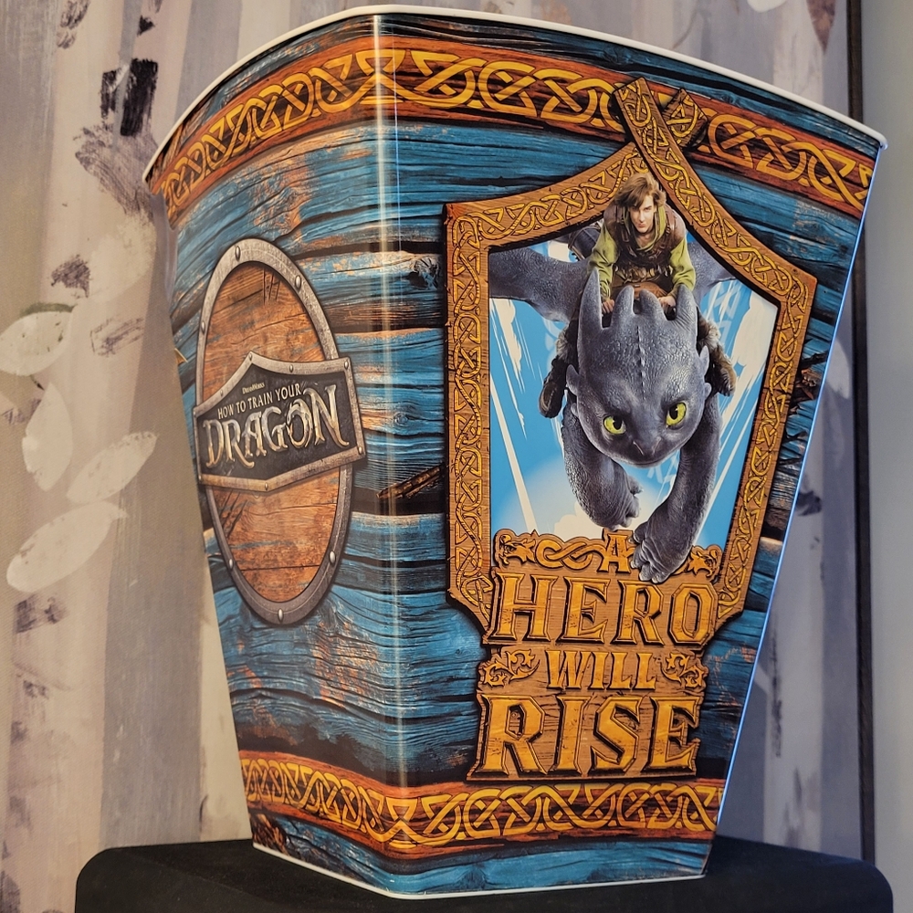 How To Train Your Dragon 2025 Movie Theater Collectible Square Popcorn Bucket